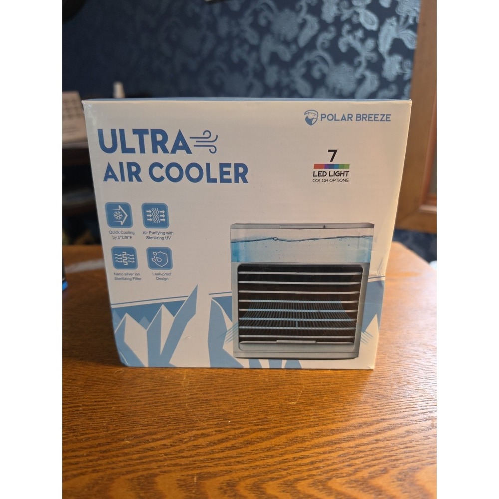 Polar Breeze‎ Ultra Portable Air Cooler- 3 Speed Fan -7 Color LED - Model AC-002